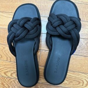 Rothy's Black Braided Sandals - NEW in box
